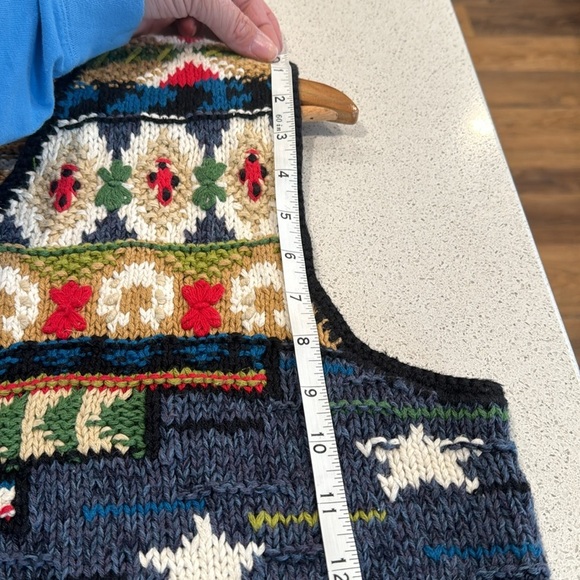 1998 Susan Bristol Vintage 90s Hand Embroidered Western Knit Sweater Vest Medium - Picture 7 of 9